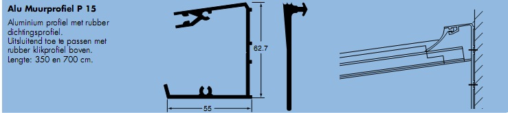 Polycarbonaat hulpprofielen tbv 16mm