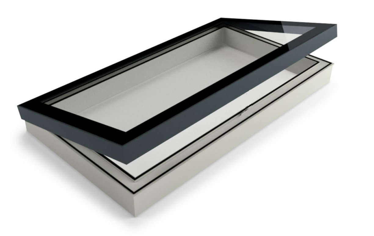 Skyvision Daktoetreding elektrisch 1000x1800mm vlakglas